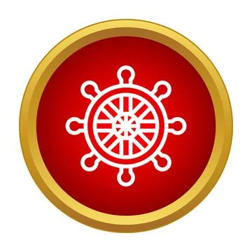 Dharmachakra symbol representing buddhism and spiritual enlightenment Stock Illustration
