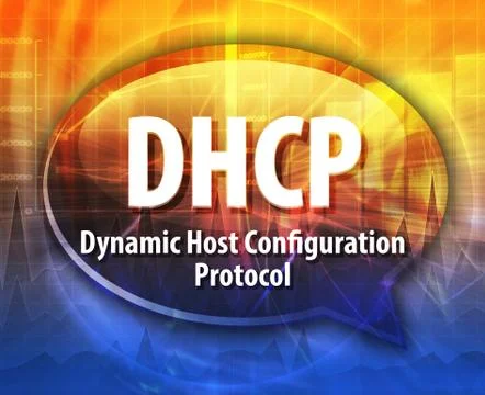 DHCP acronym definition speech bubble illustration Illustrazione stock
