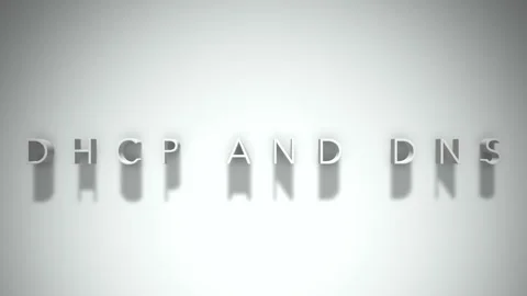 Dhcp and dns 3D title animation white text on a white background Stock Footage 299372859