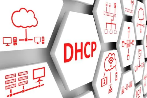 DHCP concept cell background 3d illustration Stock Illustration