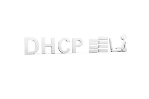 DHCP concept white background 3d render illustration Stock Illustration