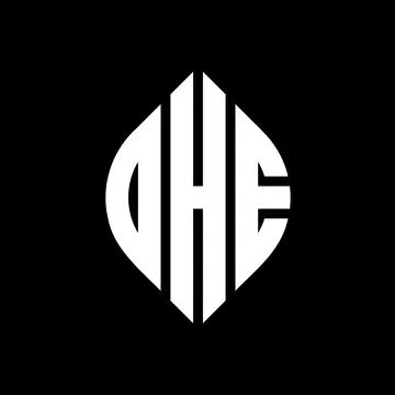 DHE circle letter logo design with circle and ellipse shape. DHE ellipse lett Stock Illustration