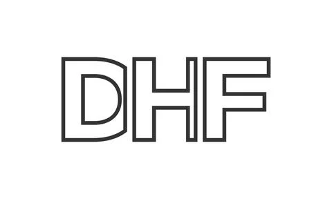 DHF logo design template with strong and modern bold text. Initial based ve.. Stock Illustration