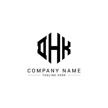 DHK letter logo design with polygon shape. DHK polygon and cube shape logo .. Stock Illustration