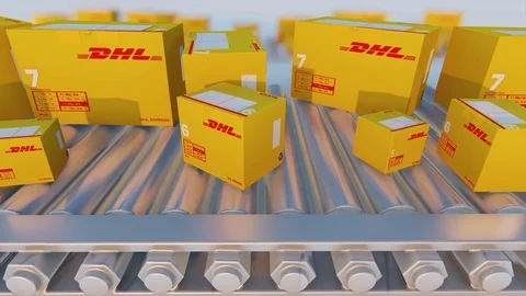 DHL Boxes Stock Footage 118799604