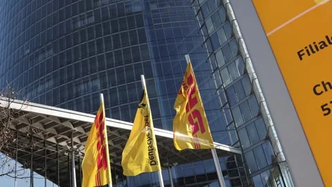 DHL Headquarter in Bonn Stock Footage 303589363