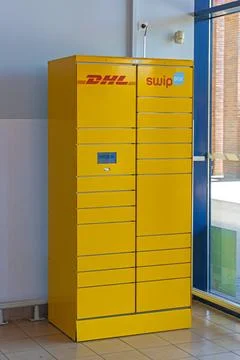 DHL Locker Storage Box Stock Photos