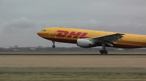 DHL plane takes off Stock Footage 10880239
