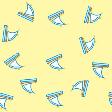 Dhow ancient ship vector seamless pattern Stock Illustration