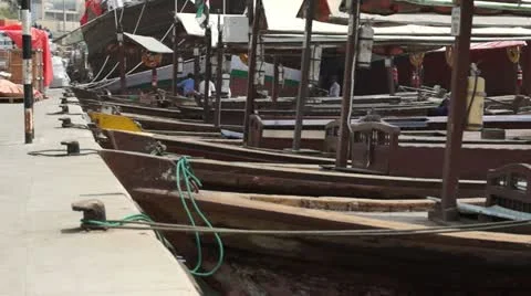 Dhow at the creek Stock Footage 12476259