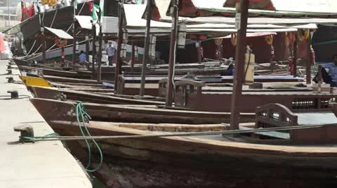 Dhow at the creek Stock Footage 12476779
