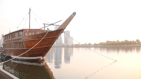 Dhow Cruise Restaurant Stock Footage 86606502