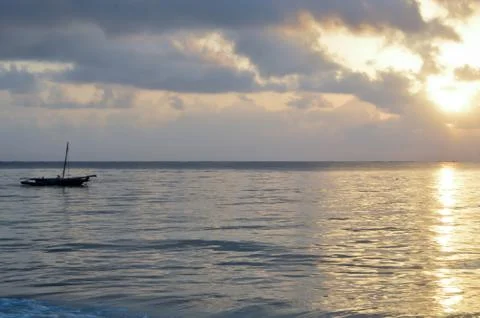 Dhow on the ocean at Stock Photos
