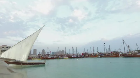 Dhows in the beach Stock Footage 57297781