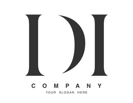 DI logo design. Initial letter d and i serif font style. Creative classic c.. Stock Illustration
