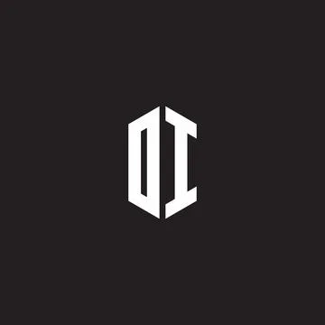 DI Logo monogram with hexagon shape style design template Illustrazione stock