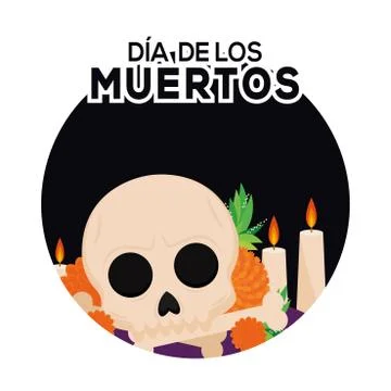 Dia de los muertos button Stock Illustration
