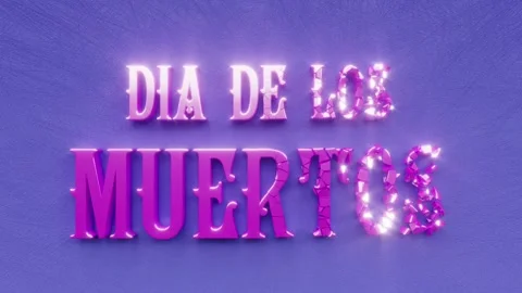 Dia de los Muertos text inscription, Day of the Dead holiday concept Stock Footage 164901548