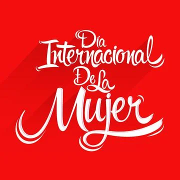 Dia internacional de la Mujer, International Womens Day Spanish Text. Stock Illustration