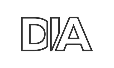 DIA logo design template with strong and modern bold text. Initial based ve.. Illustrazione stock