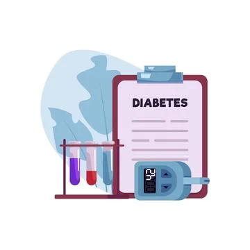 Diabetes diagnostics tools vector illustration Stock Illustration