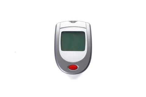 Diabetes. Glucometer isolate on white background. Blood glucose meter. Foto stock