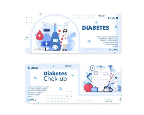 Diabetes Testing Banner Template Flat Design Illustration Editable of Square  Stock Illustration