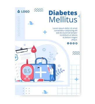 Diabetes Testing Poster Template Flat Design Illustration Editable of Square  Stock Illustration