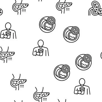 Diabetes Treatment Vector Seamless Pattern 스톡 일러스트