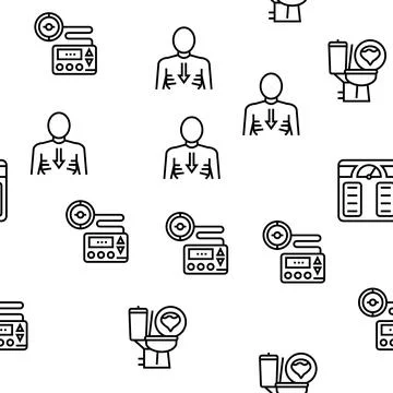 Diabetes Treatment Vector Seamless Pattern Stock Illustration