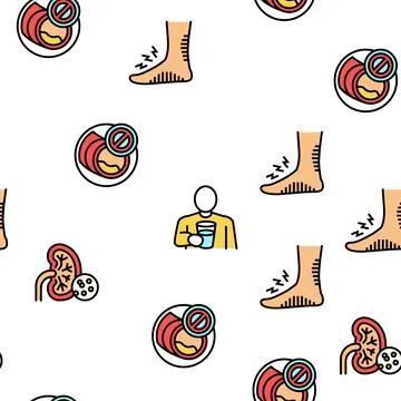 Diabetes Treatment Vector Seamless Pattern Illustrazione stock