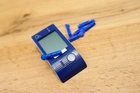 Diabetic items glucose sensor to control diabetes and monitor blood glucose Stock Photos