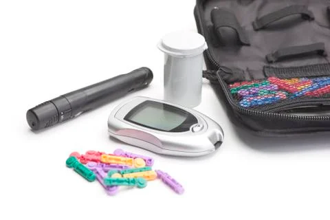 Diabetic Testing Supplies Stock Photos