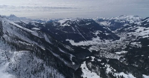 Diablerets view from top glacier level - Aerial 4K Stock Footage 104623804