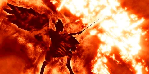 Diabolic demon in hell Stock Illustration