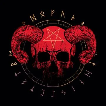 Diabolic skull Stock Illustration