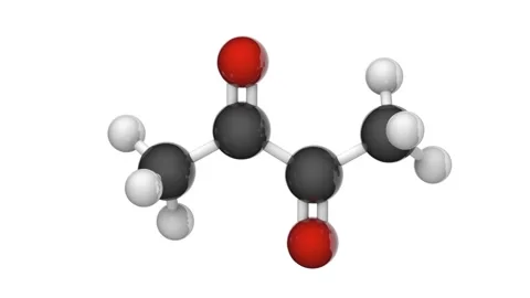 Diacetyl. C4H6O2. Seamless loop. Stock Footage 154399165