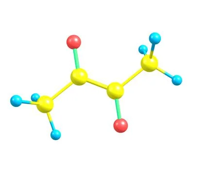 Diacetyl molecule isolated on white Stock Illustration
