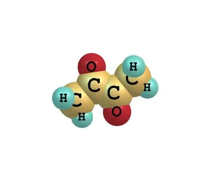 Diacetyl molecule isolated on white Stock Illustration
