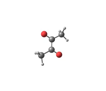 Diacetyl molecule isolated on white Stock Illustration