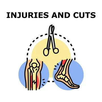 Diagnosing human body cuts and bone fractures Stock Illustration