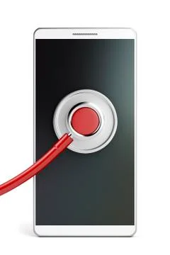 Diagnosing the problem on the smartphone Stock Illustration