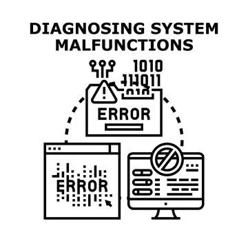 Diagnosing system malfunctions and computer errors concept Stock-Illustration