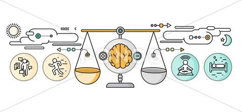 Diagnosis of Brain Psychology Flat Design Stock Illustration