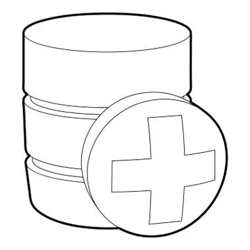 Diagnosis database icon, outline style Illustrazione stock