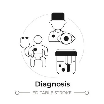 Diagnosis modern flat line concept icon Stock Illustration
