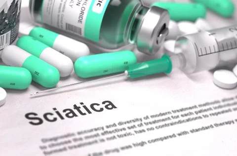 Diagnosis - Sciatica. Medical Concept with Blurred Background Stock Illustration