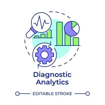 Diagnostic analytics multi color concept icon イラスト素材