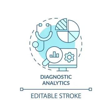 Diagnostic analytics turquoise concept icon イラスト素材