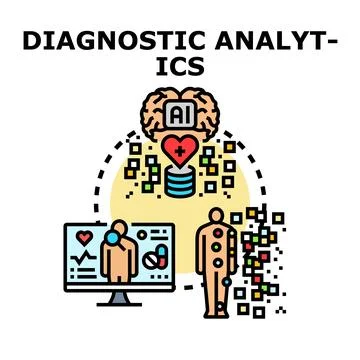 Diagnostic analytics utilizing artificial intelligence for healthcare monit.. Stock Illustration